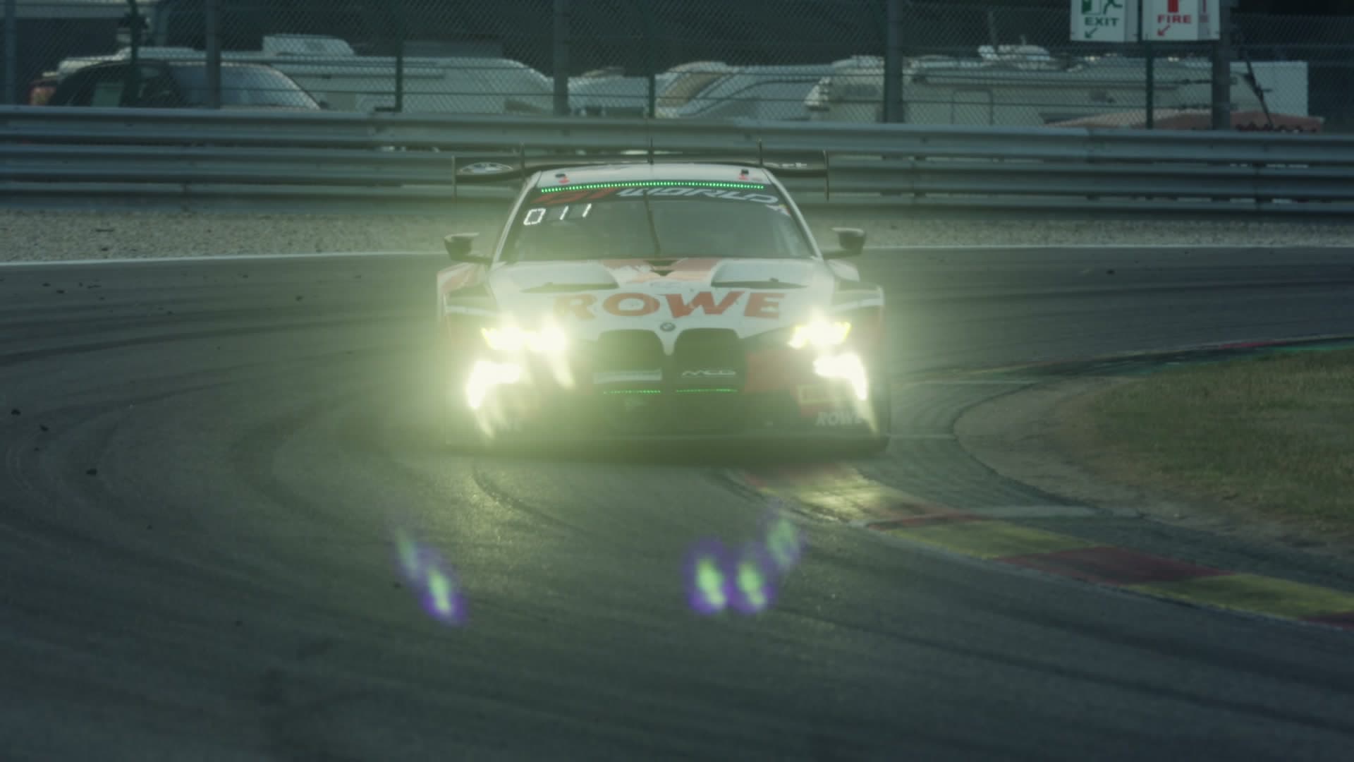 Frame from the film Sunrise, 24 Hours of Spa, shot in slow motion